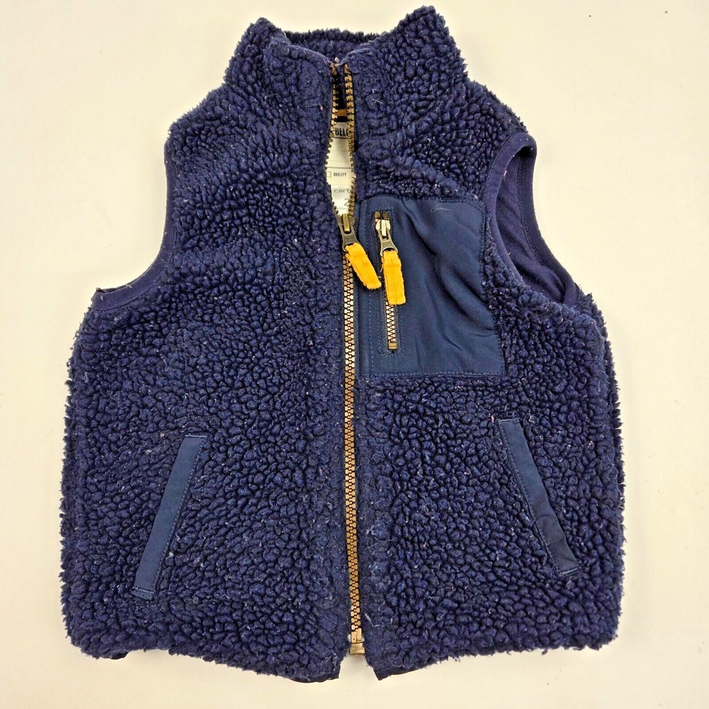 Carter's Fleece Vest 2T Boys Blue 24‎ Full Zip